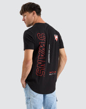 Sydney Swans AFL Dual Curved Tee Jet Black