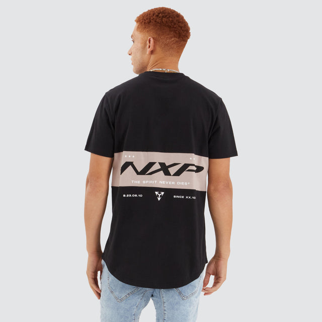 Nena and Pasadena Tranquil Dual Curved Tee Jet Black