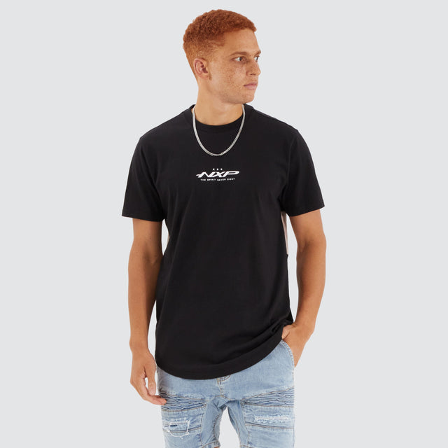 Nena and Pasadena Tranquil Dual Curved Tee Jet Black