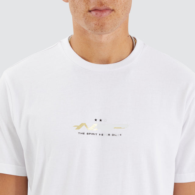 Nena and Pasadena Tranquil Dual Curved Tee Optical White