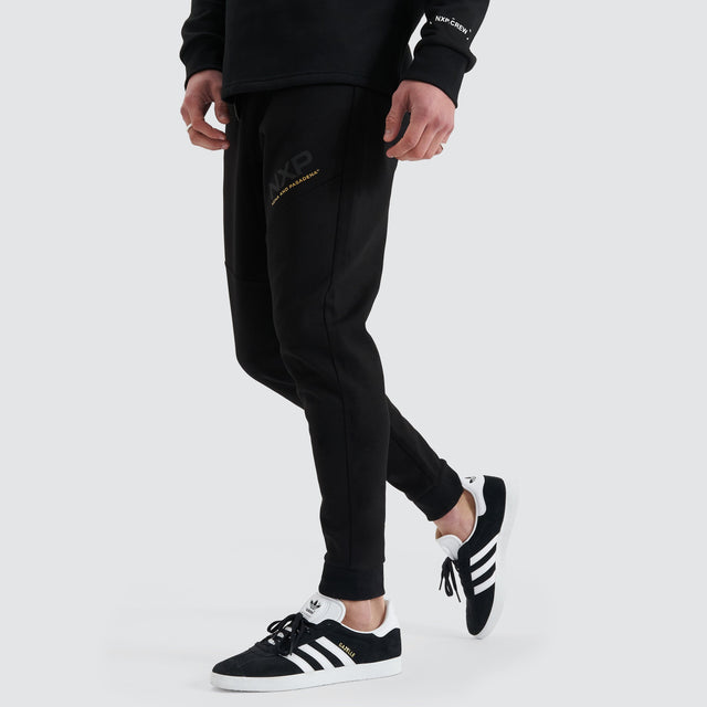 Nena and Pasadena Turret Slim Trackpant Jet Black