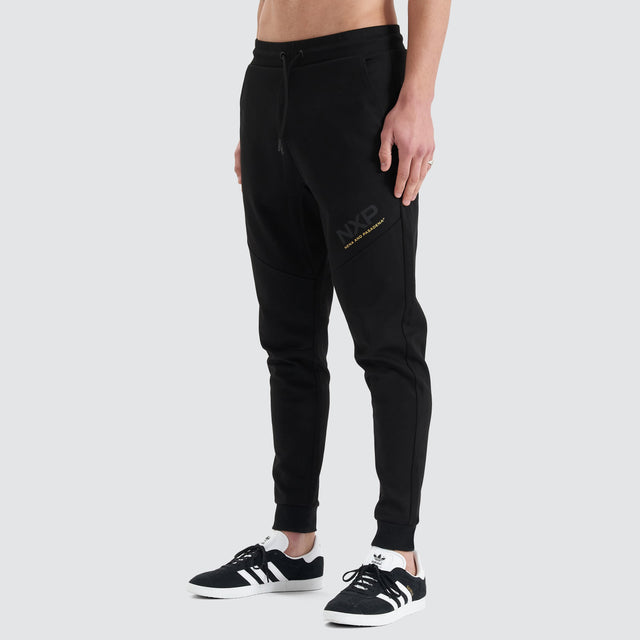 Nena and Pasadena Turret Slim Trackpant Jet Black