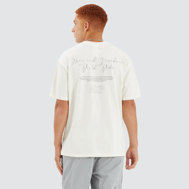 Nena and Pasadena Union Box Fit Tee Natural White