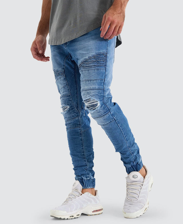 Nena and Pasadena Viper Denim Jogger Kentucky Blue