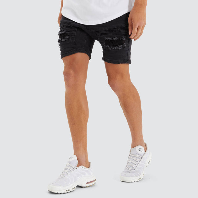 Nena and Pasadena Viper Denim Short Black