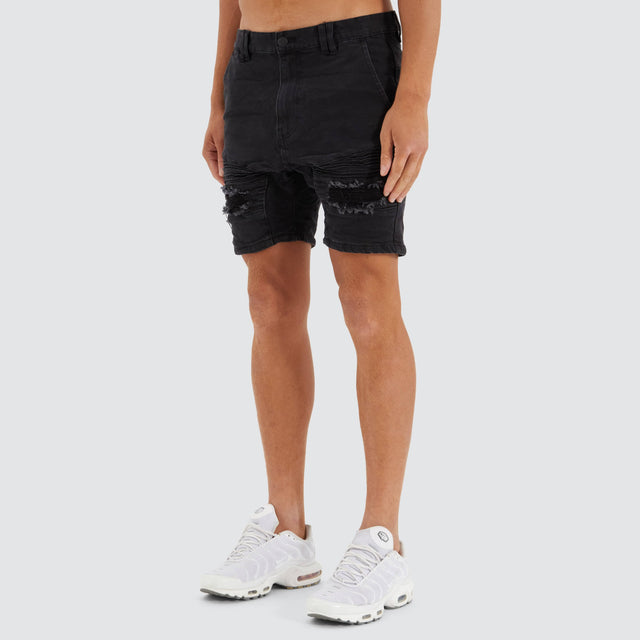 Nena and Pasadena Viper Denim Short Black