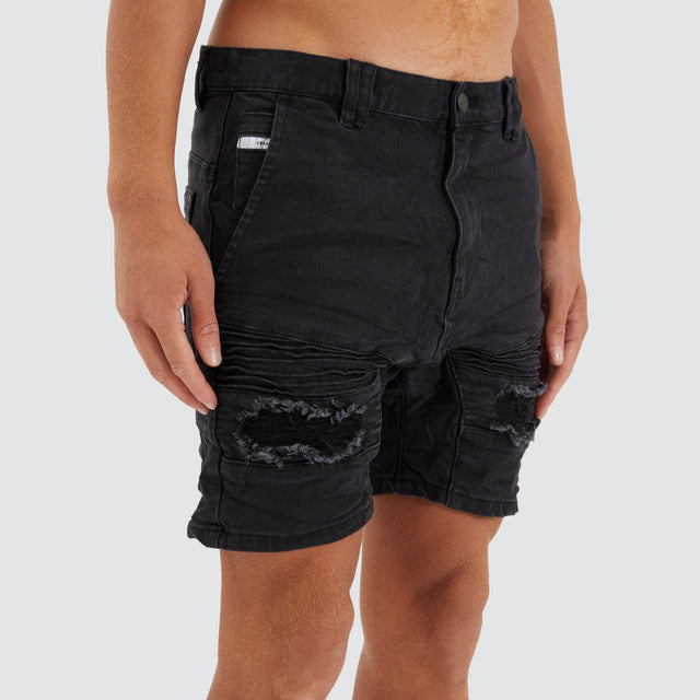 Nena and Pasadena Viper Denim Short Black