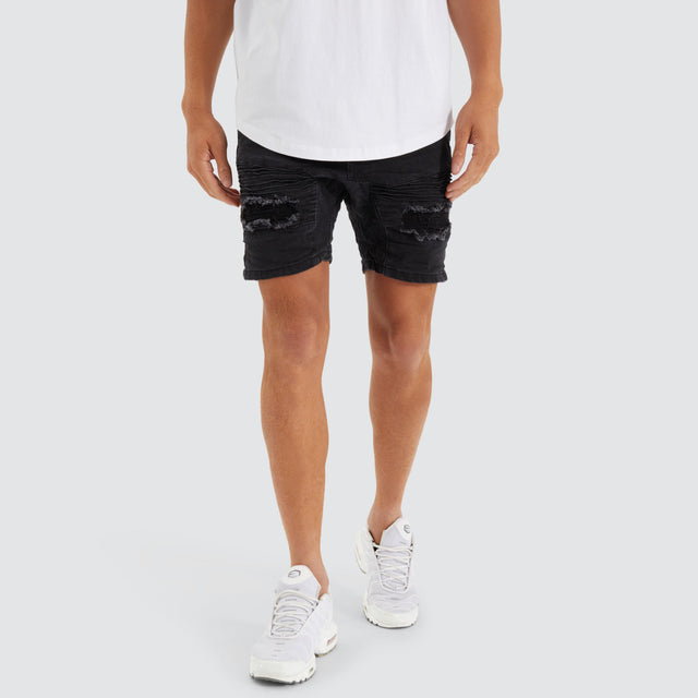 Nena and Pasadena Viper Denim Short Black