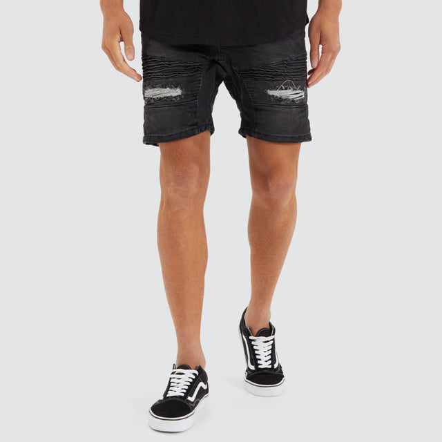 Nena and Pasadena Viper Denim Short Heavy Metal