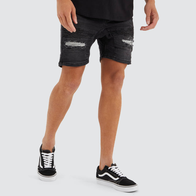 Nena and Pasadena Viper Denim Short Heavy Metal