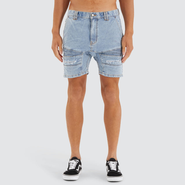 Nena and Pasadena Viper Denim Short Portland Blue