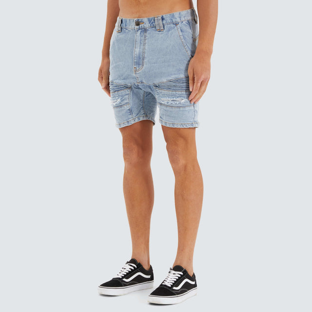 Nena and Pasadena Viper Denim Short Portland Blue