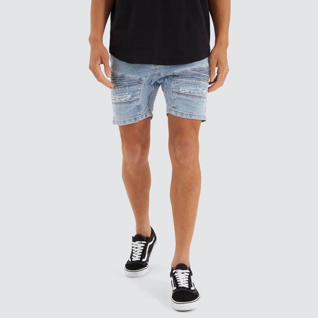 Nena and Pasadena Viper Denim Short Portland Blue