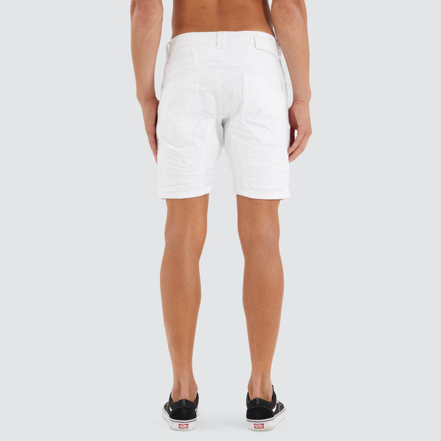 Nena and Pasadena Viper Denim Short White