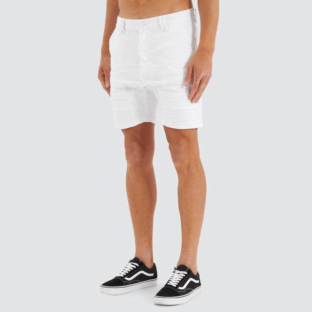 Nena and Pasadena Viper Denim Short White