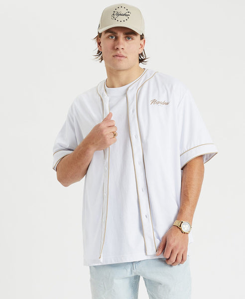 Oversized Baseball Jersey in White