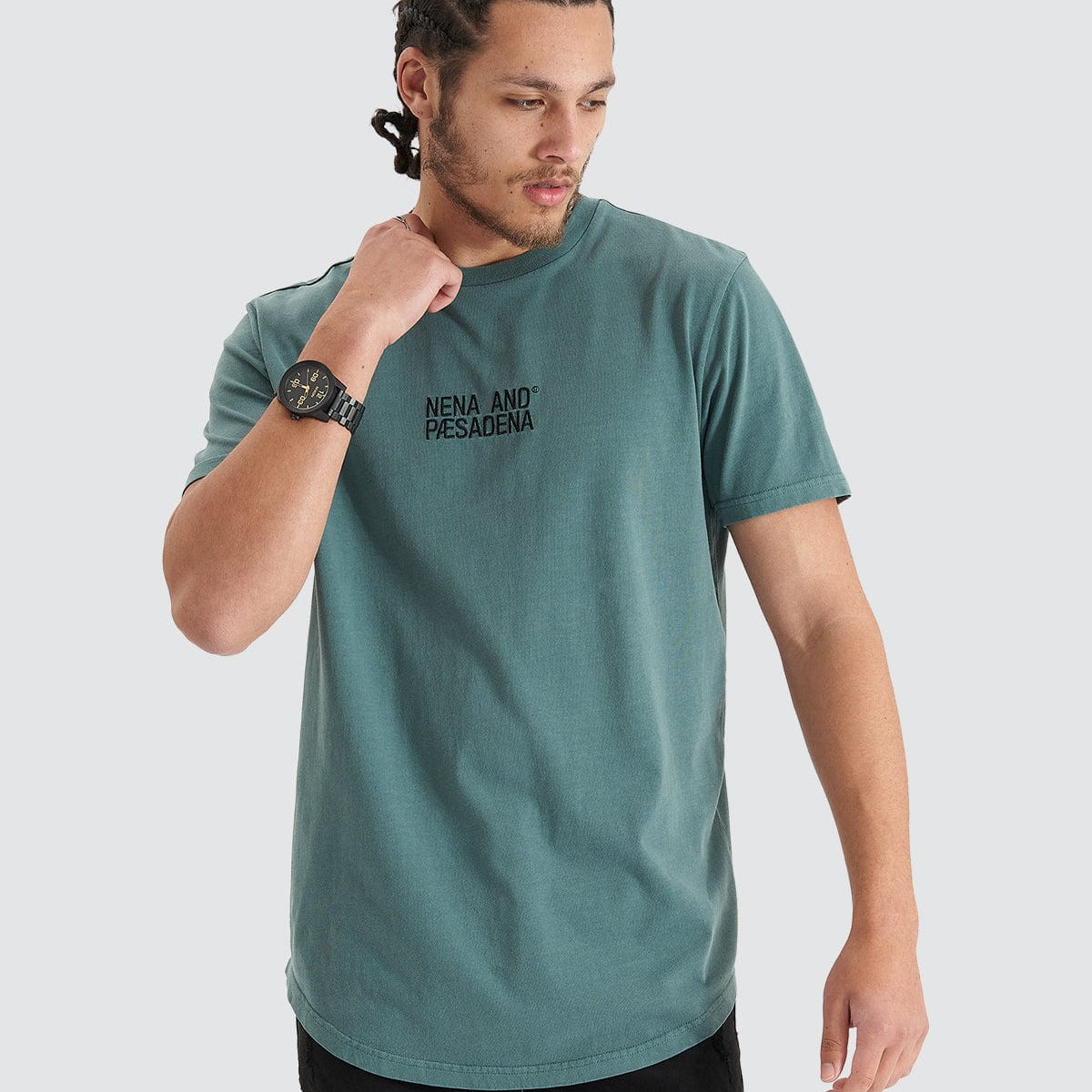 NXP Blockade Curved Tee in Pigment Silver - Neverland Store