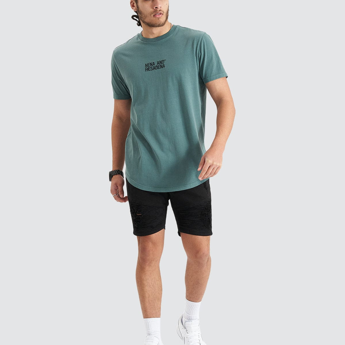 NXP Blockade Curved Tee in Pigment Silver - Neverland Store