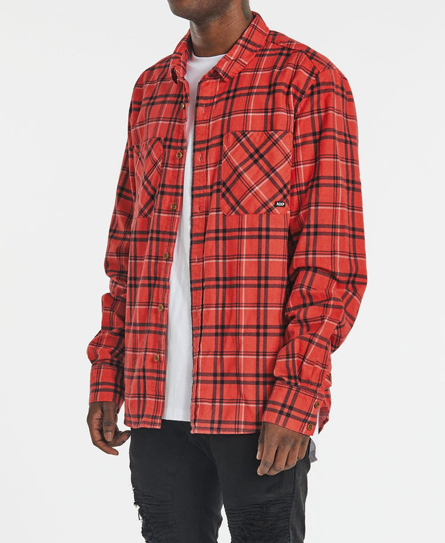 Nena & Pasadena Charge Casual L/S Shirt - Black/Red Check Multi Colour