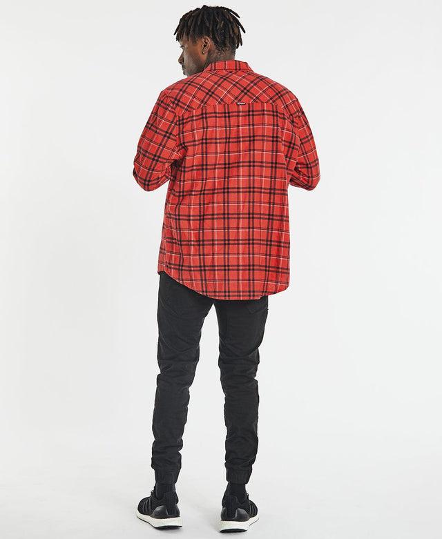 Nena & Pasadena Charge Casual L/S Shirt - Black/Red Check Multi Colour