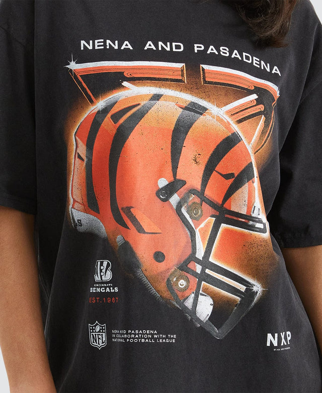 Nena & Pasadena Cincinnati Box Fit Scoop T-Shirt Mineral Black