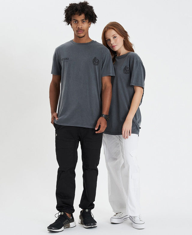 Nena & Pasadena Collingwood Cape Back T-Shirt Pigment Charcoal Grey