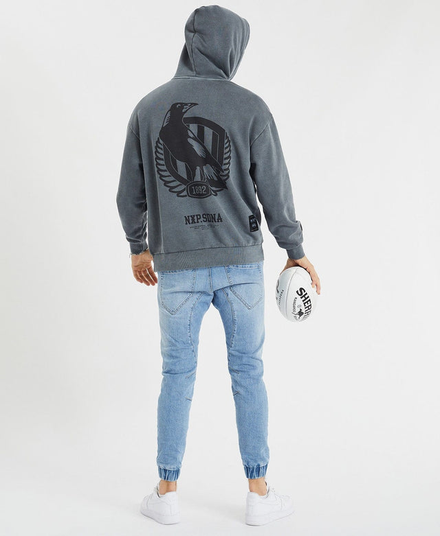 Nena & Pasadena Collingwood Relaxed Hoodie Pigment Charcoal Grey
