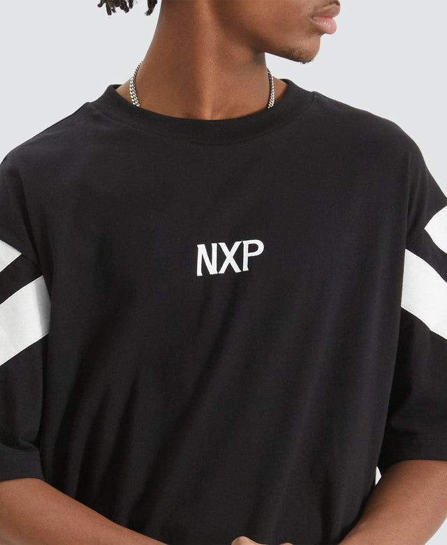 Nena & Pasadena Cruciform Oversized T-Shirt Jet Black