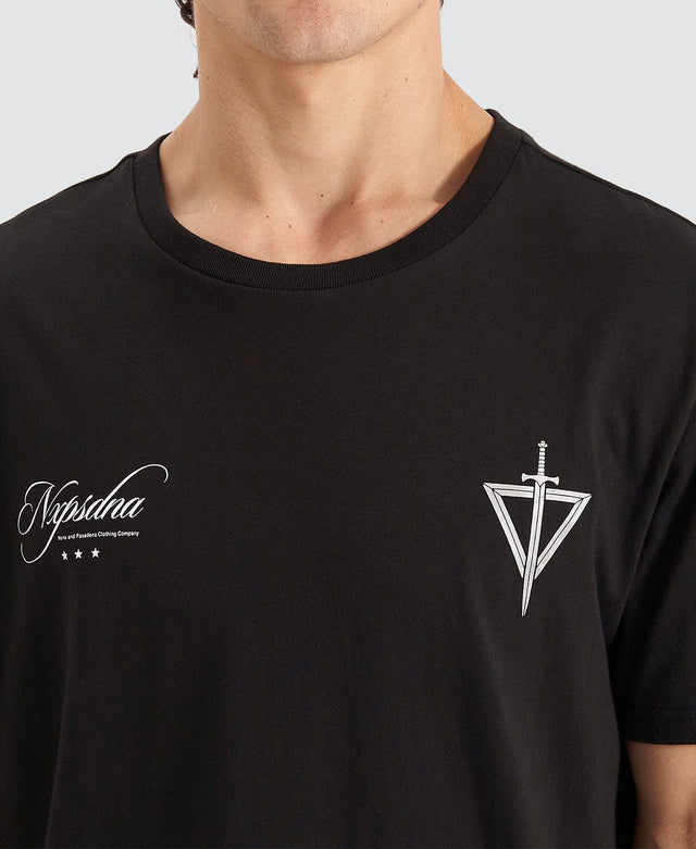 Nena & Pasadena Dagger Cape Back T-Shirt Black