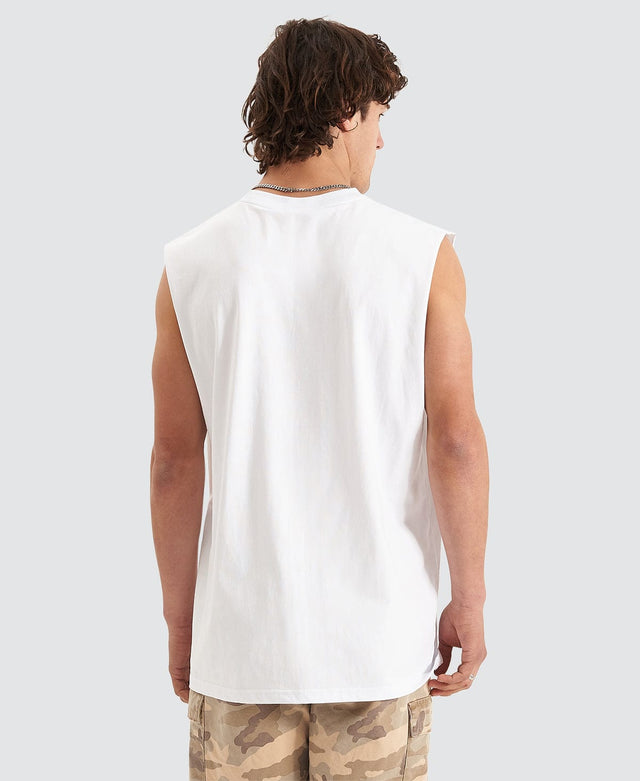 Nena & Pasadena Division Relaxed Muscle Tee White