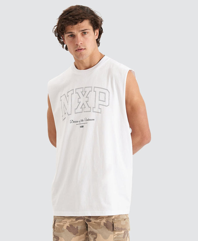 Nena & Pasadena Division Relaxed Muscle Tee White