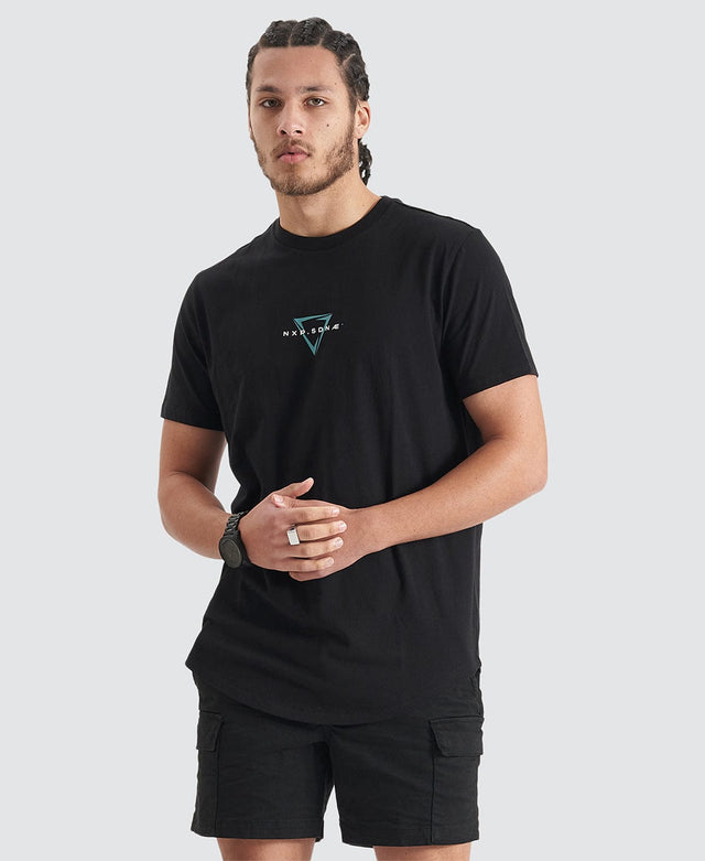 Nena & Pasadena Downforce Dual Curved Tee - Jet Black BLACK