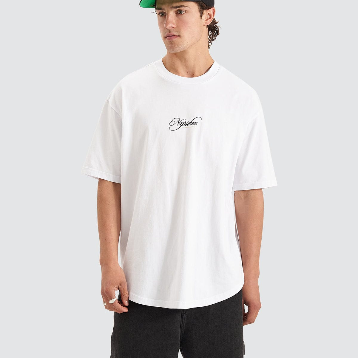 NXP Encrypted Heavy Box Fit Scoop White Tee - Neverland Store