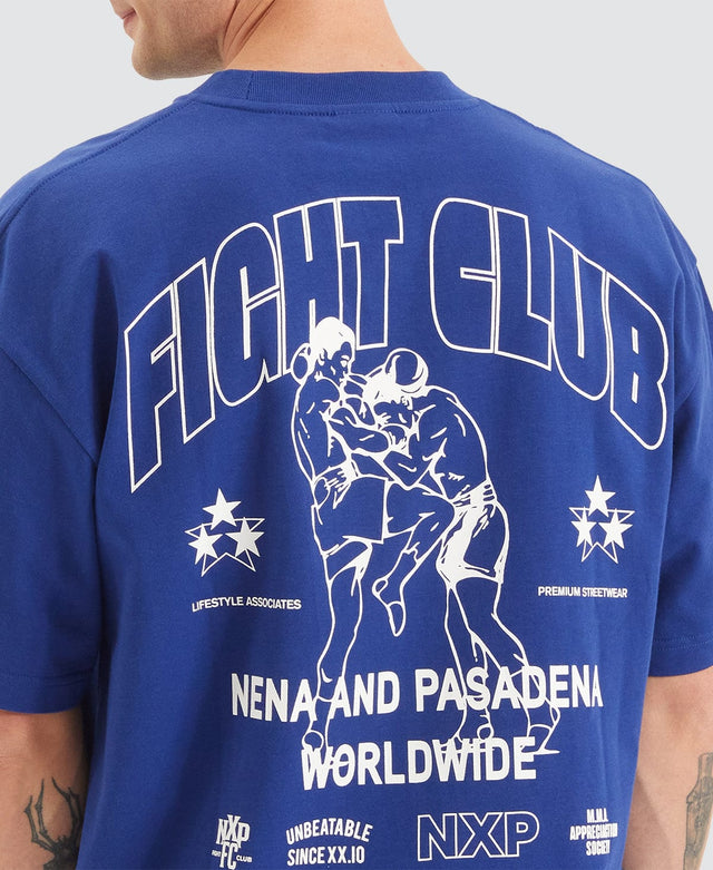 Nena & Pasadena Fight Club Heavy Street Tee - Cobalt Blue BLUE