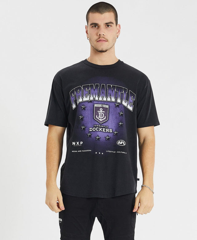 Nena & Pasadena Fremantle Box Fit Scoop T-Shirt Mineral Black