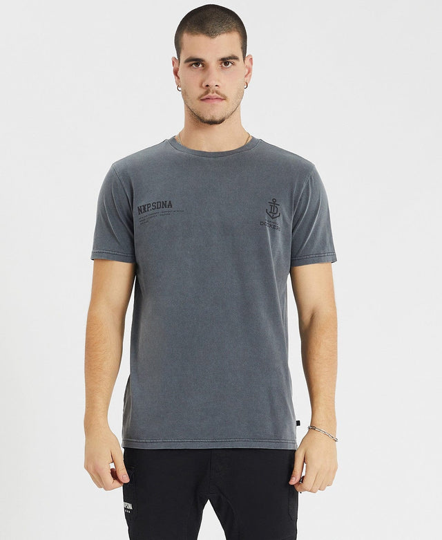 Nena & Pasadena Fremantle Cape Back T-Shirt Pigment Charcoal Grey