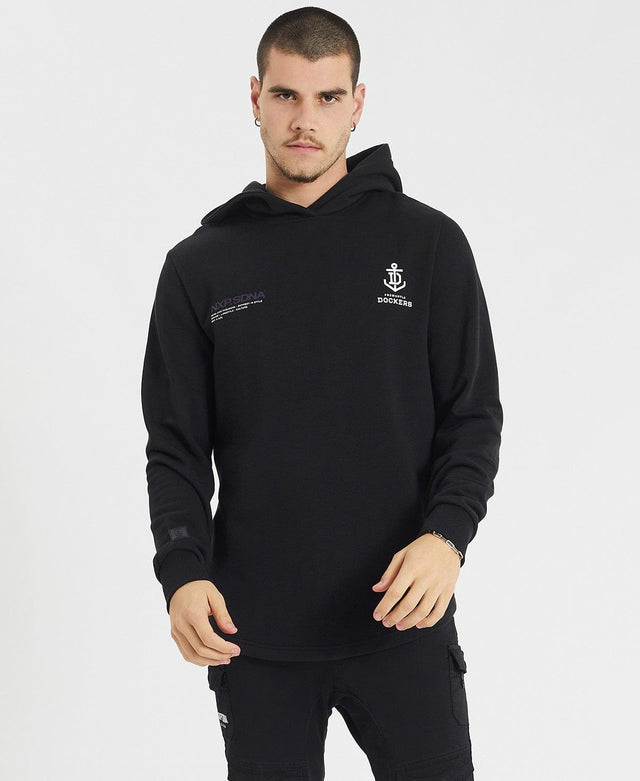 Nena & Pasadena Fremantle Curved Hem Hooded Jumper Jet Black