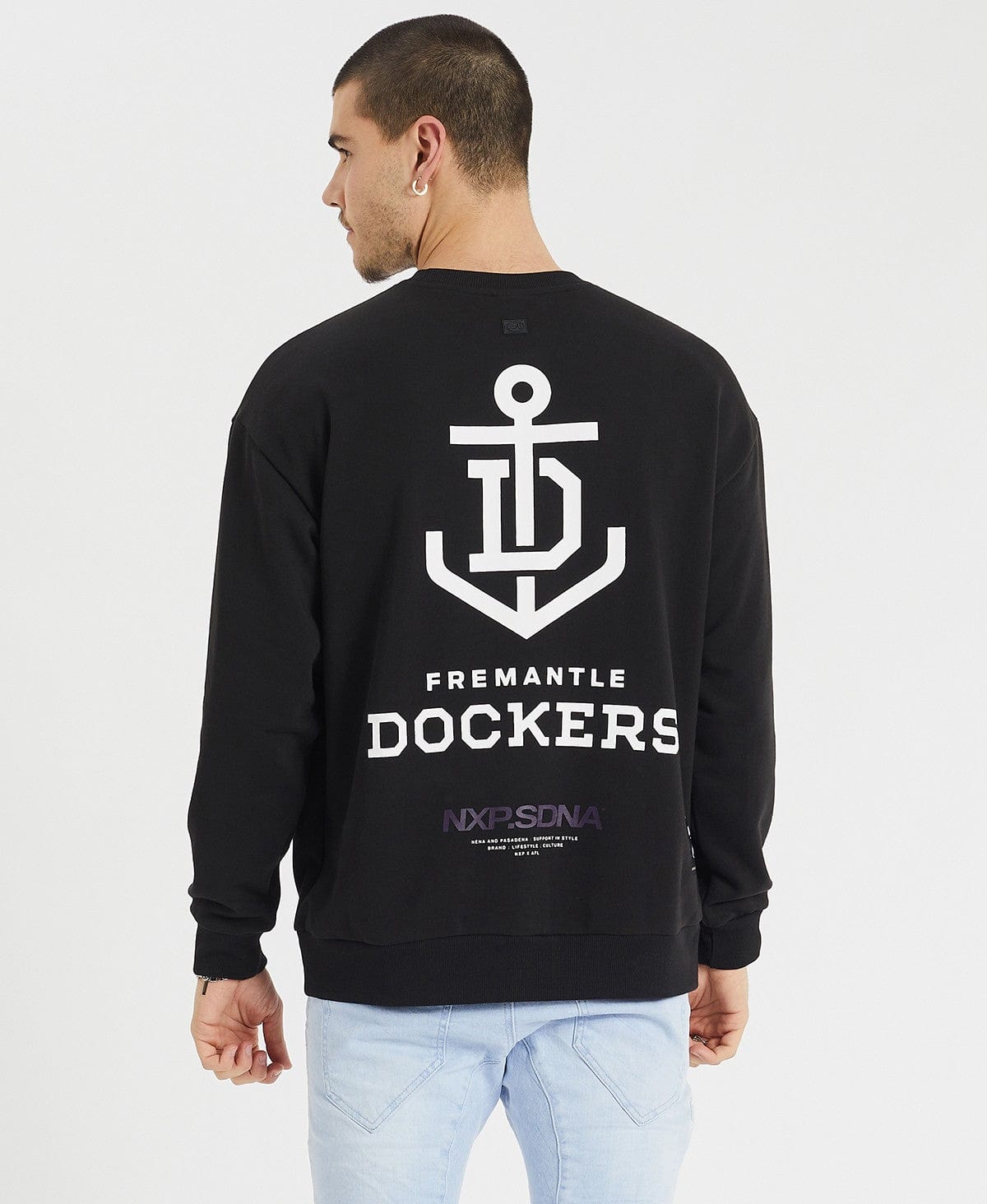 Fremantle Relaxed Crew Jumper Jet Black Neverland Store
