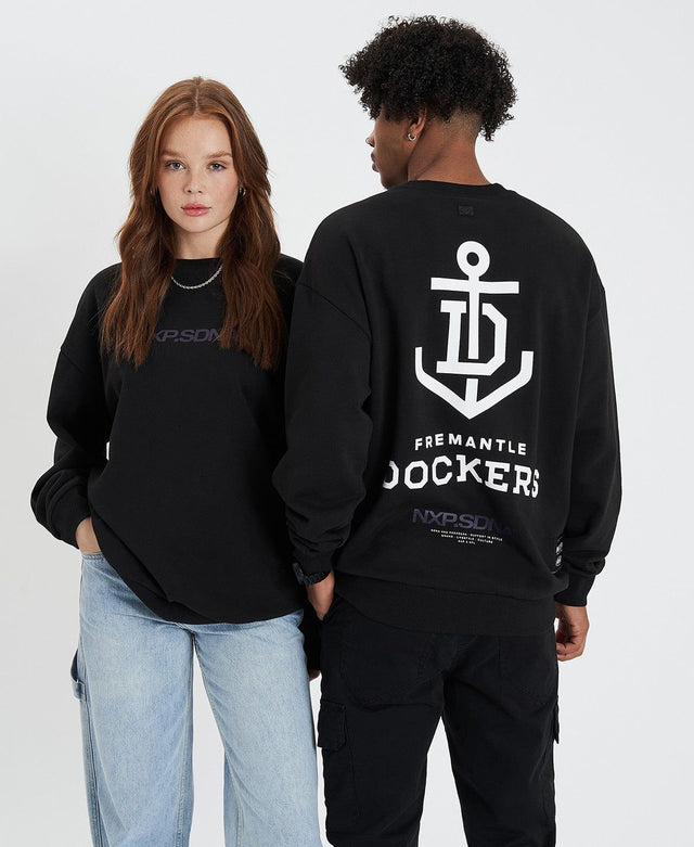 Nena & Pasadena Fremantle Relaxed Crew Jumper Jet Black