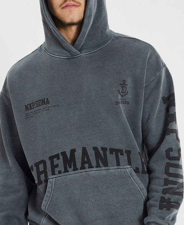 Nena & Pasadena Fremantle Relaxed Hoodie Pigment Charcoal Grey