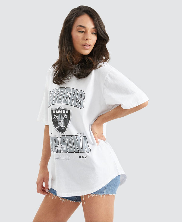 Nena & Pasadena Las Vegas Box Fit Scoop T-Shirt White
