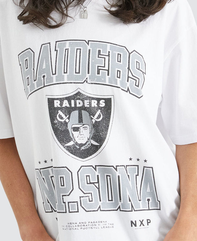 Nena & Pasadena Las Vegas Box Fit Scoop T-Shirt White