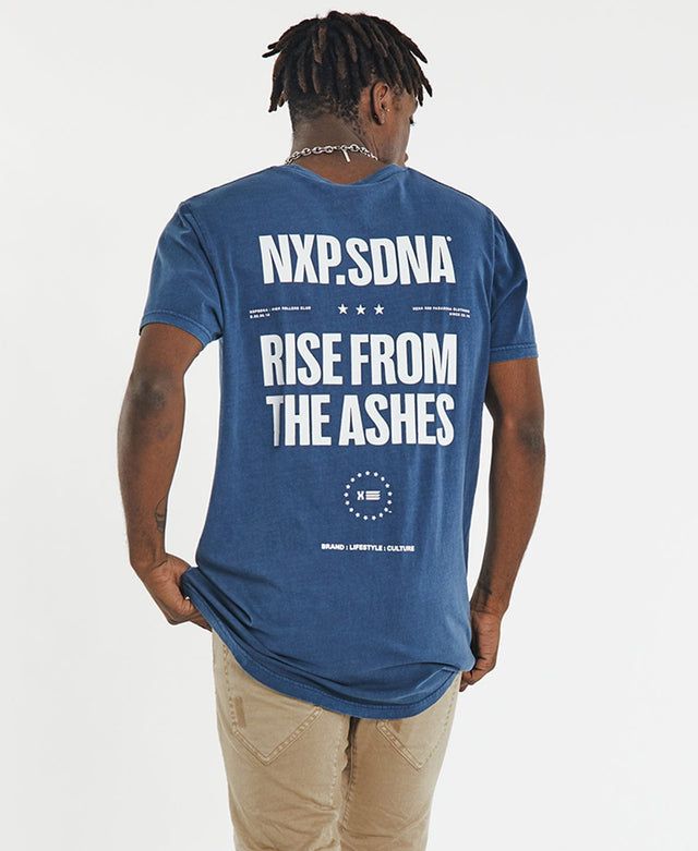 Nena & Pasadena Phoenix Cape Back T-Shirt Pigment Insignia Blue