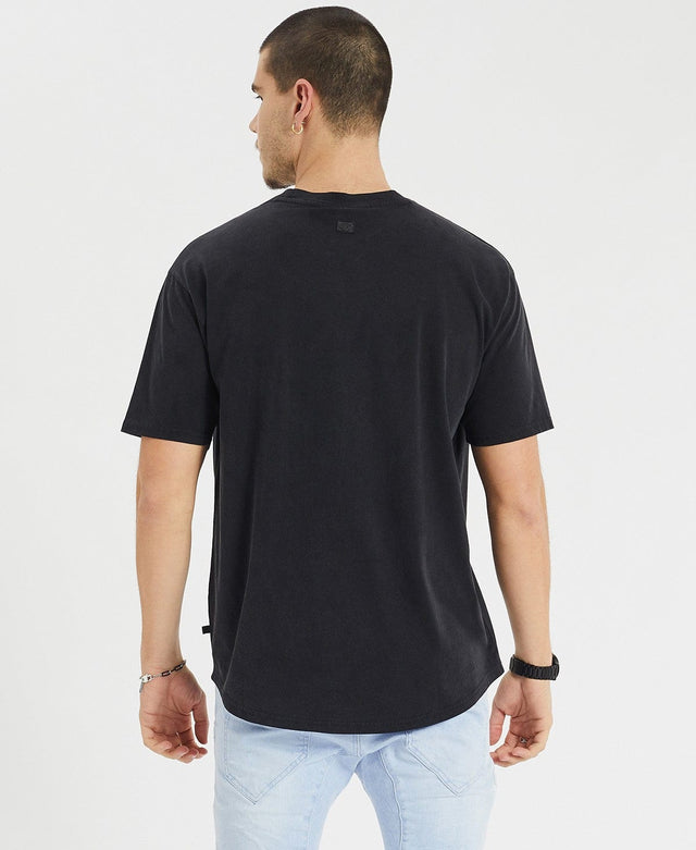 Nena & Pasadena Port Adelaide Box Fit Scoop T-Shirt Mineral Black