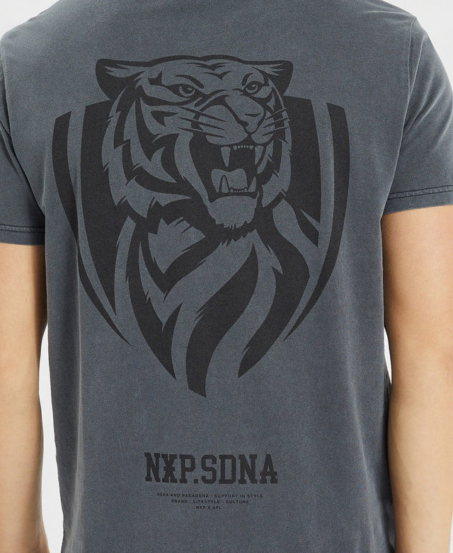 Nena & Pasadena Richmond Cape Back T-Shirt Pigment Charcoal Grey