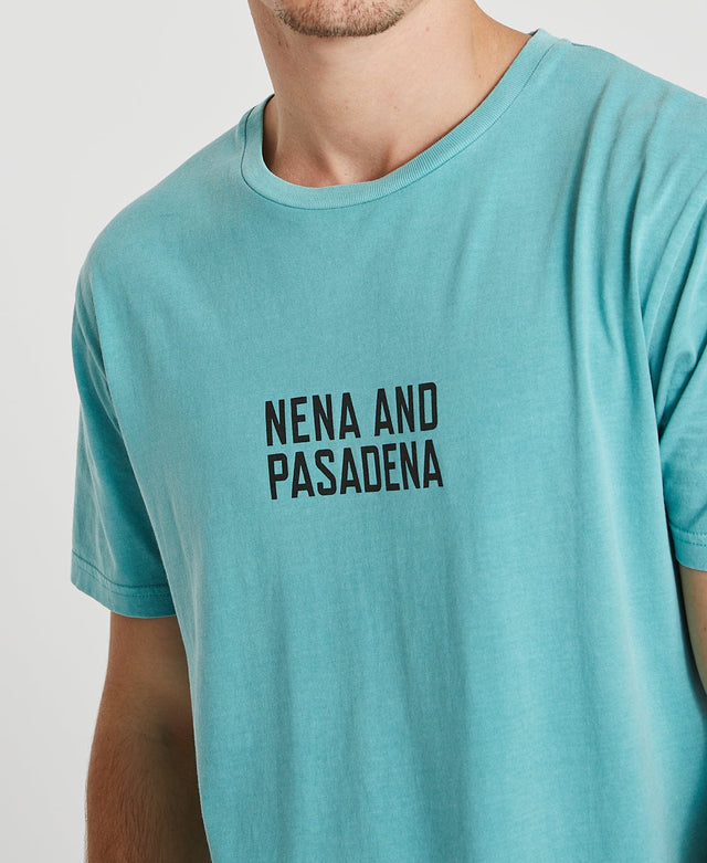 Nena & Pasadena Skyfall Cape Back T-Shirt Pigment Aqua Green