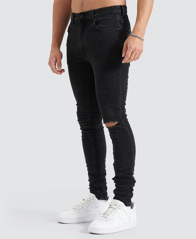 Nena & Pasadena Tyler Super Skinny Fit Jeans Vintage Black