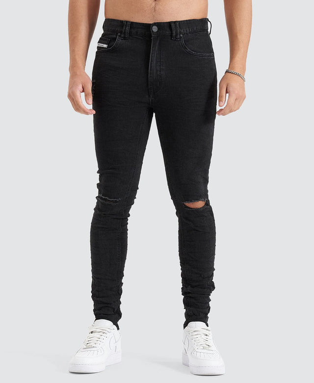 Nena & Pasadena Tyler Super Skinny Fit Jeans Vintage Black