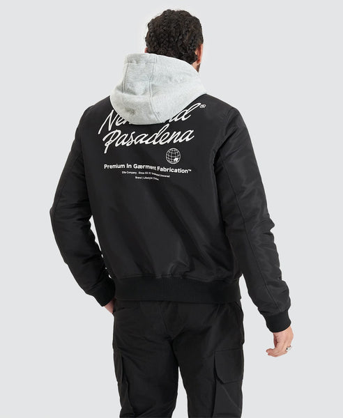 NXP Wingsuit Hooded Bomber Jacket in Black - Neverland Store