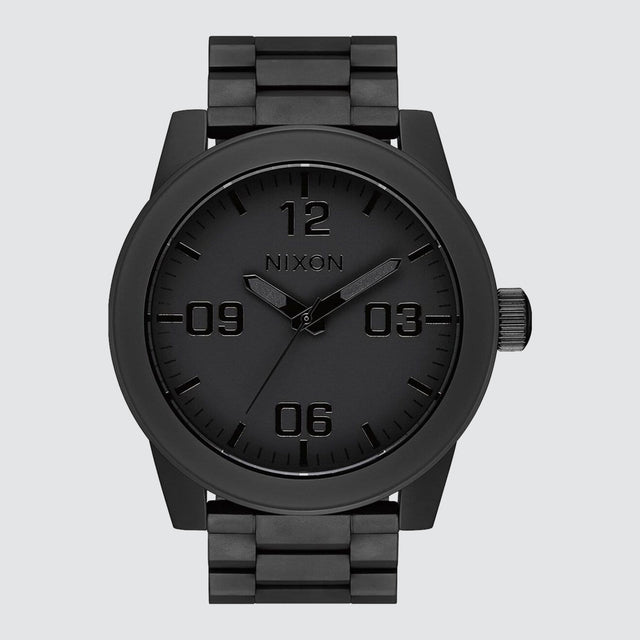 Corporal Stainless Steel Watch All Matte Black/Polished Black